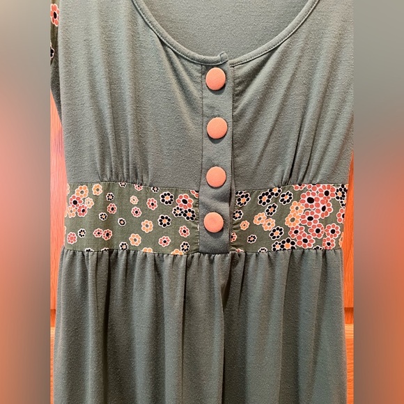 EUC Full Tilt Olive Green Floral Mini Skater Dress 2010’ish from Tilly’s - Picture 4 of 16